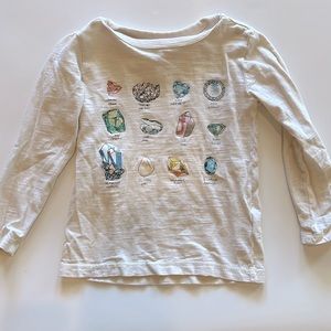 Crewcuts birthstone gemstone long sleeve t shirt.  Size 2/3 toddler (xxs).